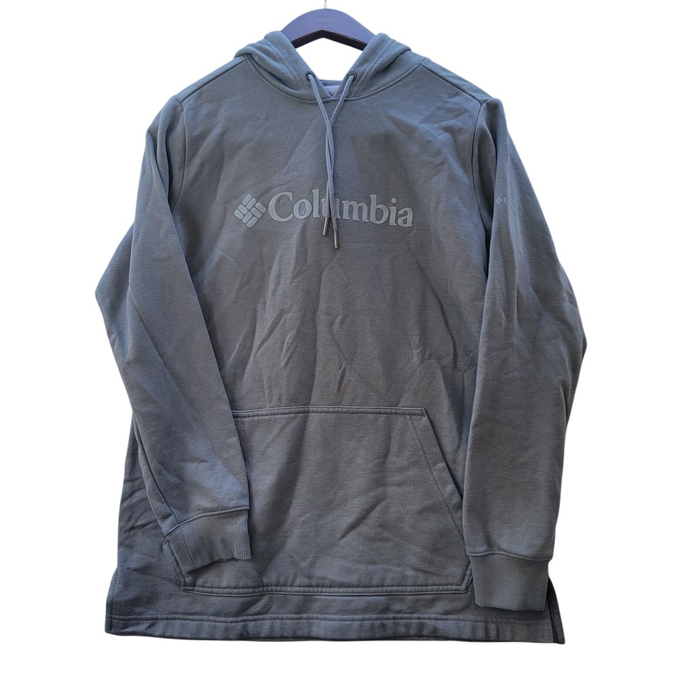 Columbia Hoodie Womens Large Grey Excellent Pullover Fleece Logo Gorpcore XL9550